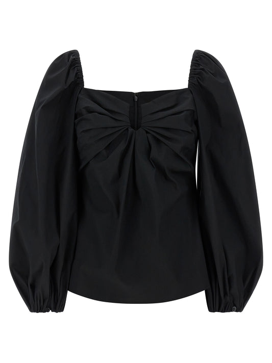 Camisetas sin mangas de algodón negras Carolina Herrera