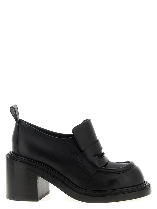 Mocasines de plataforma de piel negros Moschino