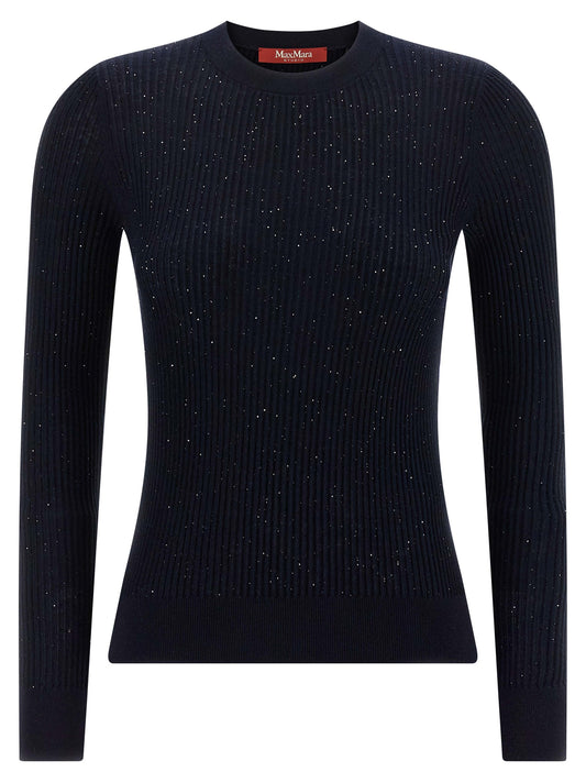 Cárdigan de seda azul Max Mara