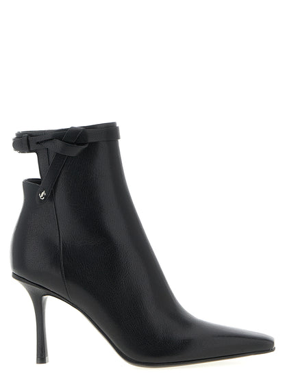 Jimmy Choo Bottines en cuir noir au design contemporain