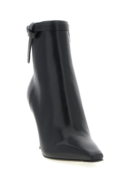 Jimmy Choo Bottines en cuir noir au design contemporain