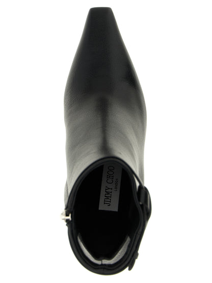 Jimmy Choo Bottines en cuir noir au design contemporain