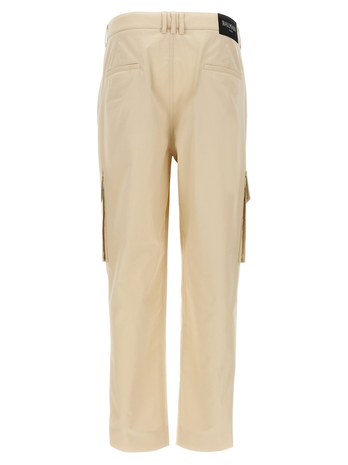Pantalones cargo Balmain de algodón beige