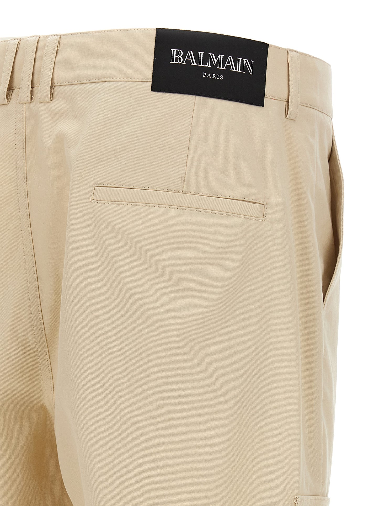 Pantalones cargo Balmain de algodón beige