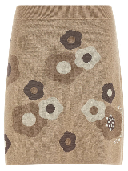 Falda Larga de Lana Beige Kenzo