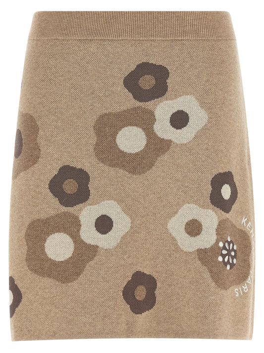 Falda Larga de Lana Beige Kenzo