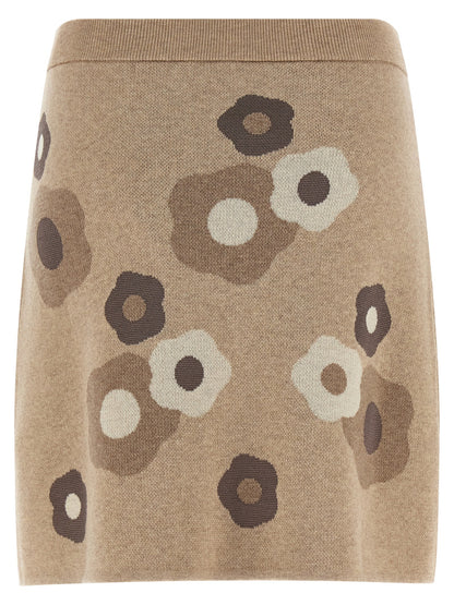 Falda Larga de Lana Beige Kenzo