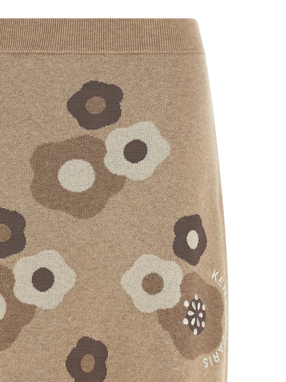 Falda Larga de Lana Beige Kenzo