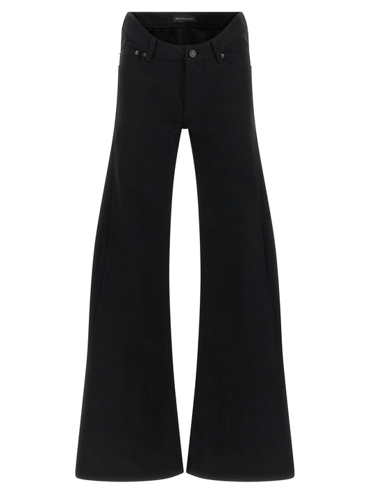 Jeans acampanados Balenciaga de algodón negro