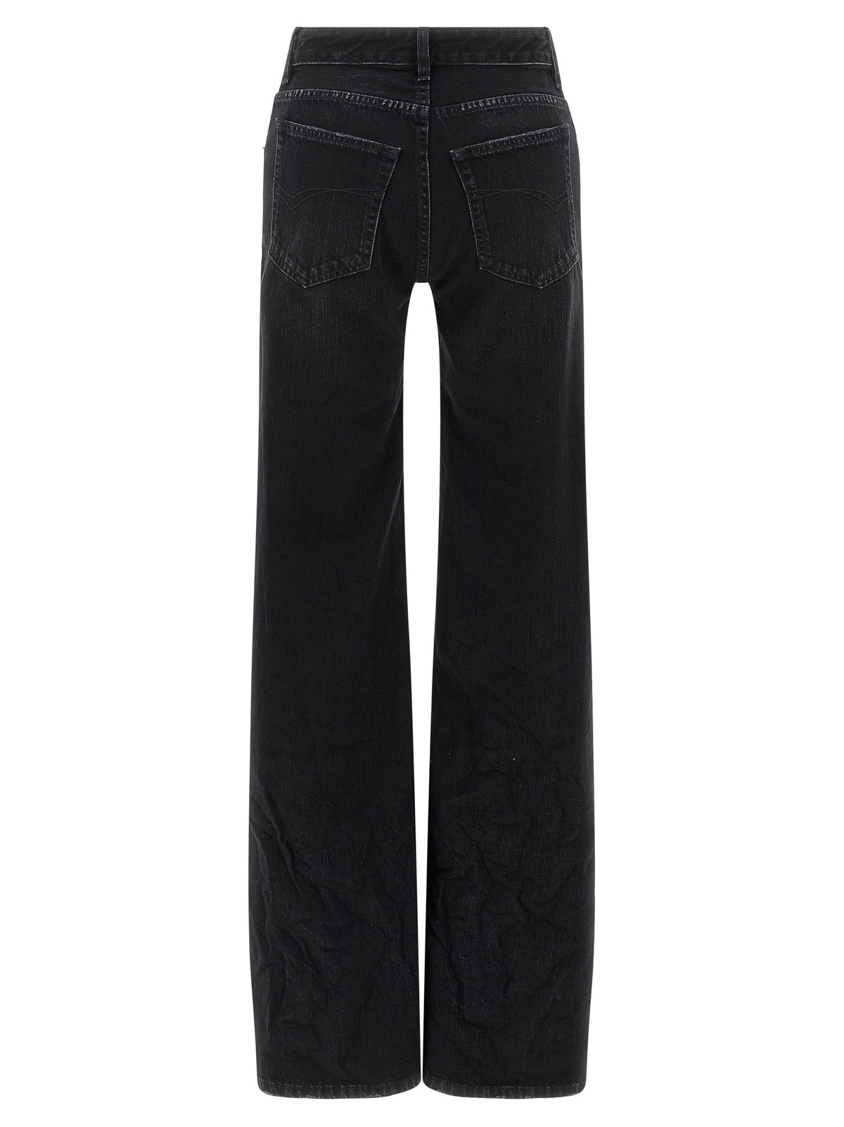 Pantalones Vaqueros Acampanados De Algodón Negro Balenciaga