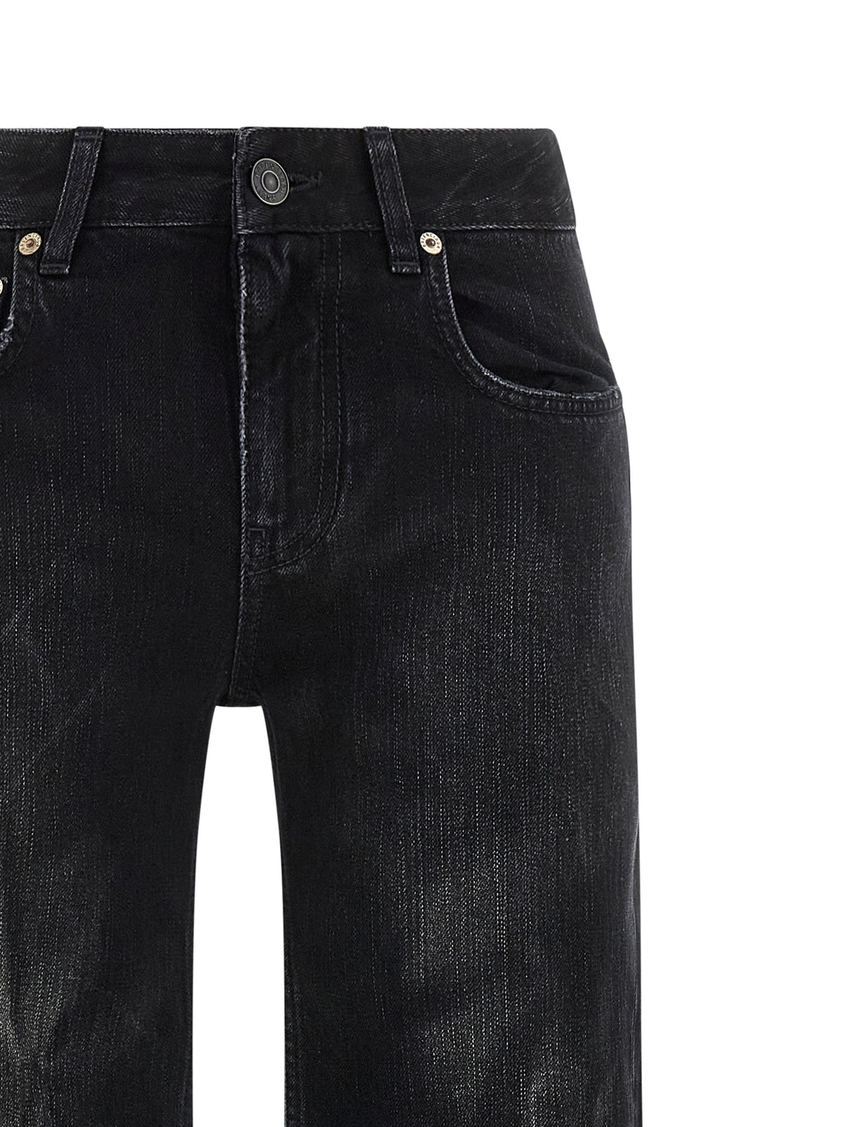 Pantalones Vaqueros Acampanados De Algodón Negro Balenciaga