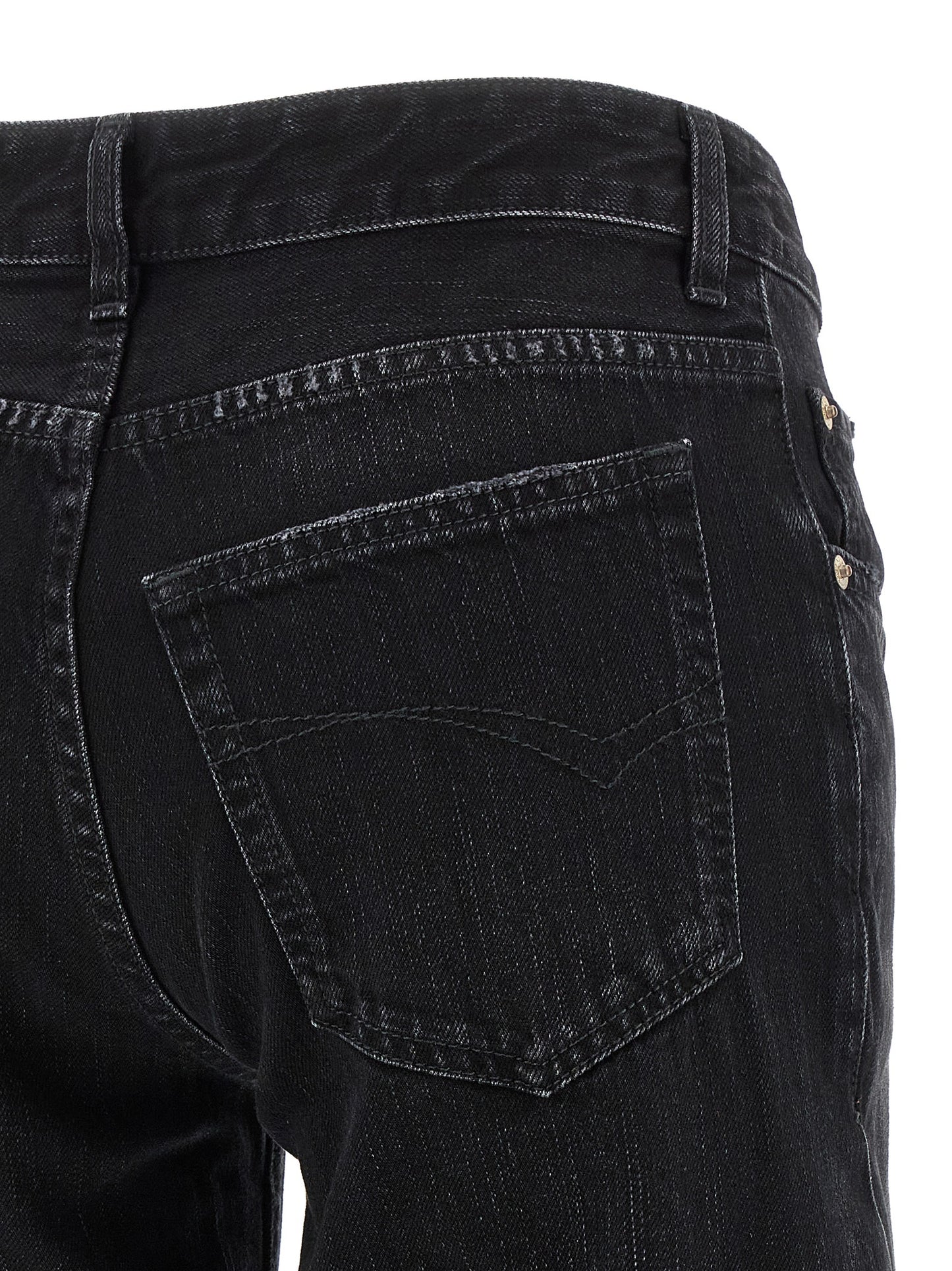 Pantalones Vaqueros Acampanados De Algodón Negro Balenciaga
