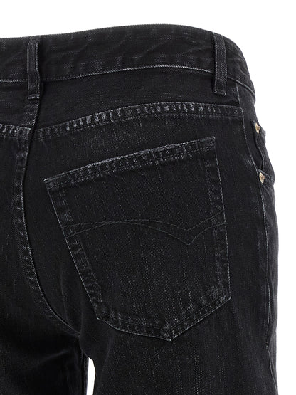 Pantalones Vaqueros Acampanados De Algodón Negro Balenciaga