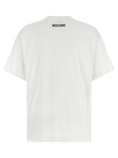 T-shirt blanc en coton Moschino