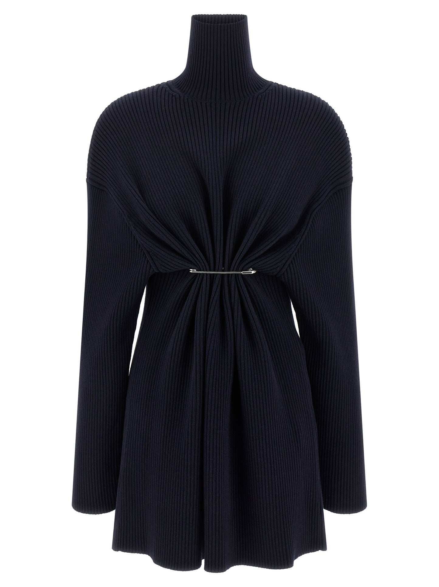Robe Courte Balenciaga en Laine Bleue