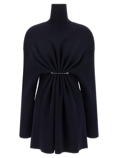 Robe Courte Balenciaga en Laine Bleue