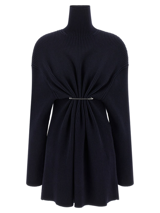Vestido corto Balenciaga de lana azul