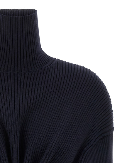 Robe Courte Balenciaga en Laine Bleue