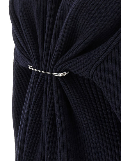 Robe Courte Balenciaga en Laine Bleue