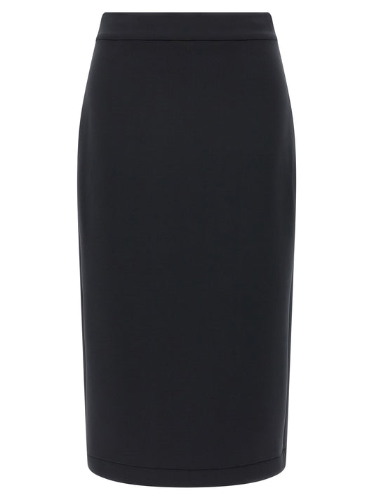 MONCLER GENIUS Falda Midi Negra de Poliéster