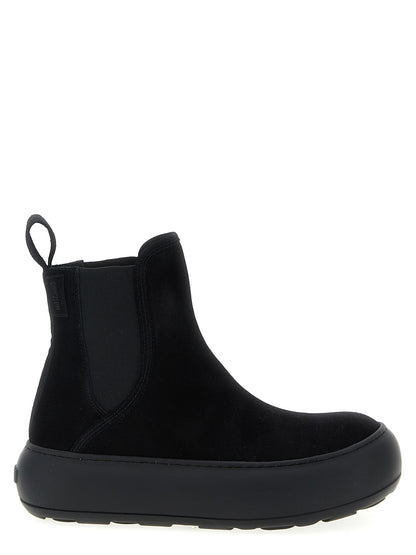 Botines Chelsea Moschino de piel de becerro negra