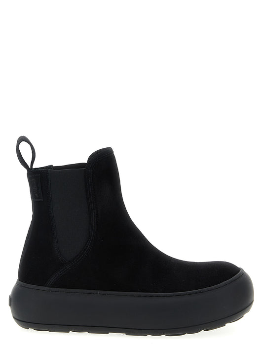 Botines Chelsea Moschino de piel de becerro negra