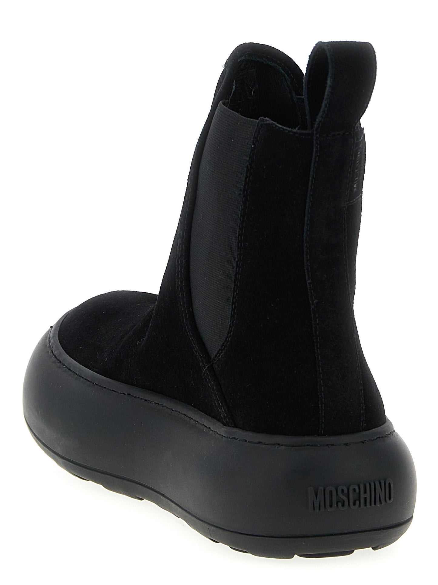Botines Chelsea Moschino de piel de becerro negra