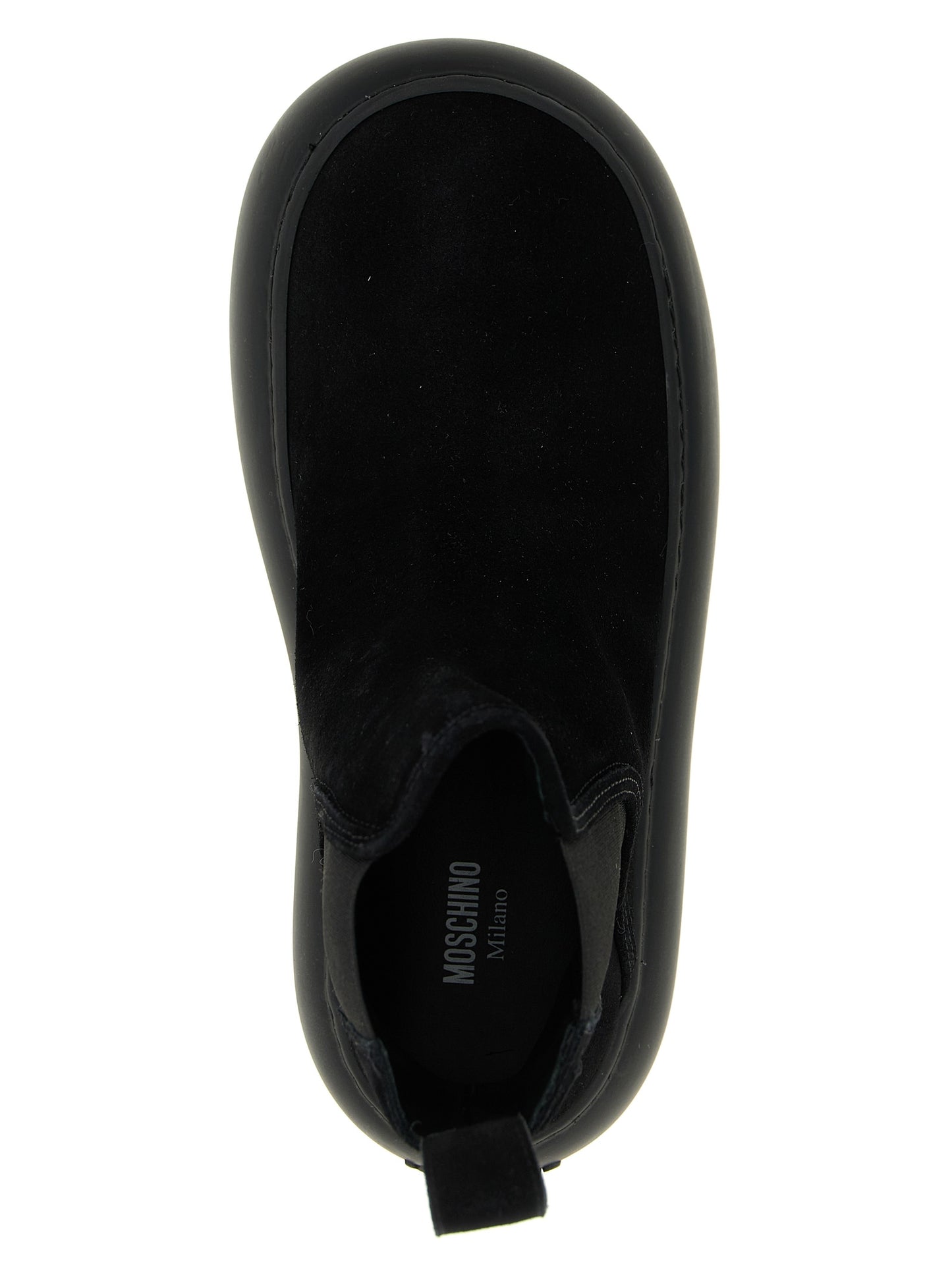 Botines Chelsea Moschino de piel de becerro negra