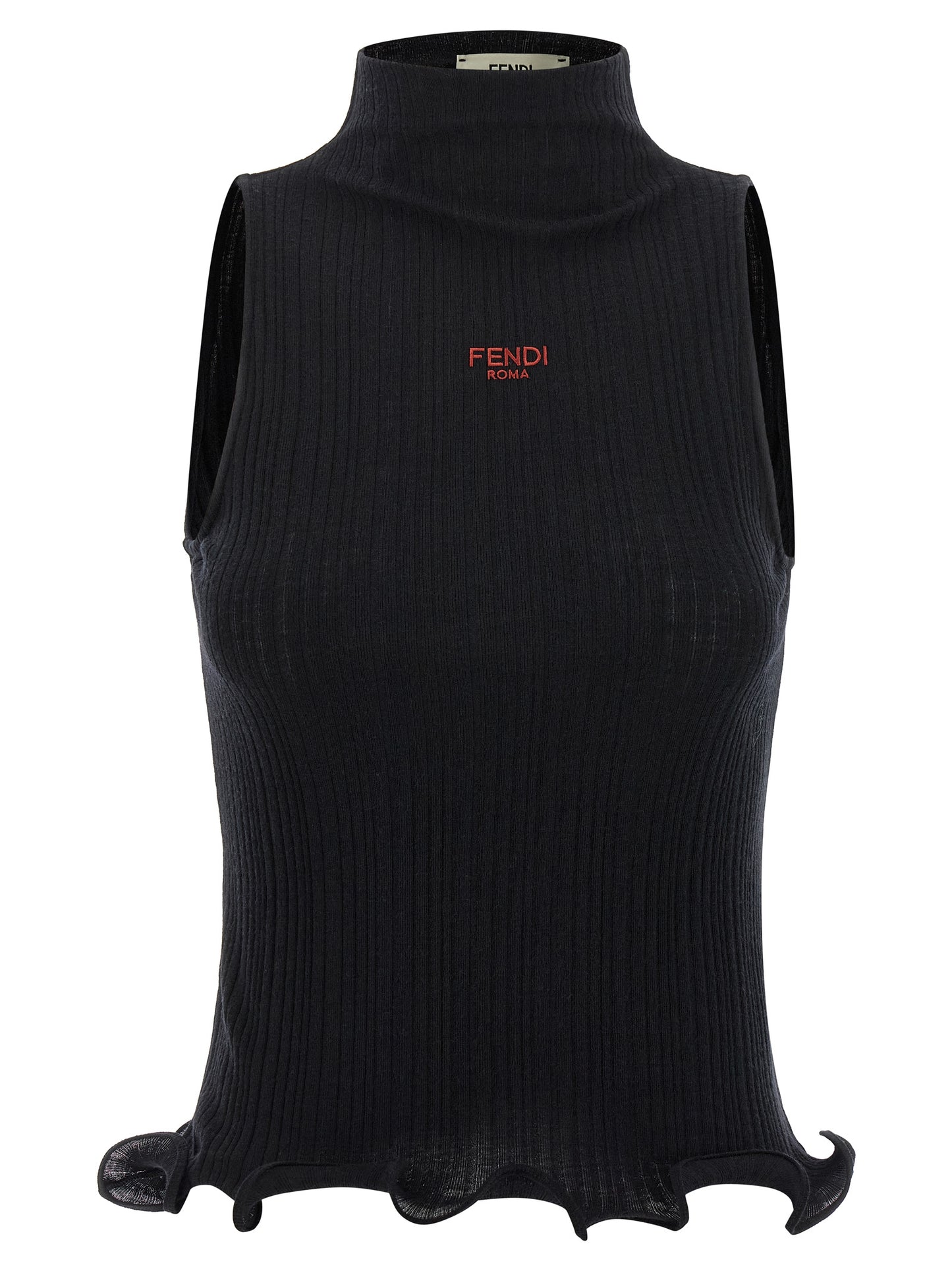 Débardeur noir en polyester Fendi