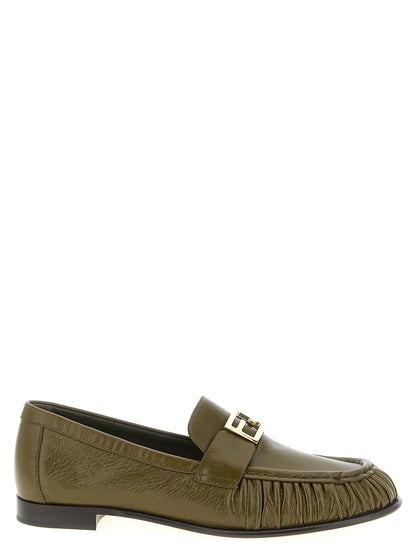 Mocassins bicolores en cuir d'agneau Fendi