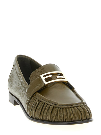 Mocassins bicolores en cuir d'agneau Fendi