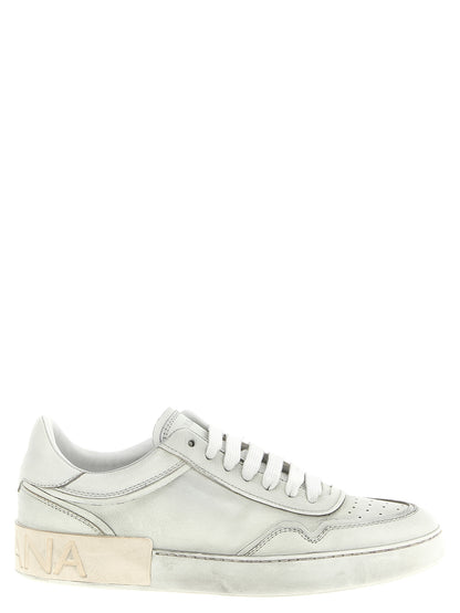 Dolce & Gabbana Zapatillas Blancas De Piel De Cordero De Corte Bajo