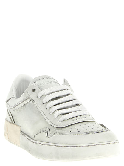 Dolce & Gabbana Zapatillas Blancas De Piel De Cordero De Corte Bajo