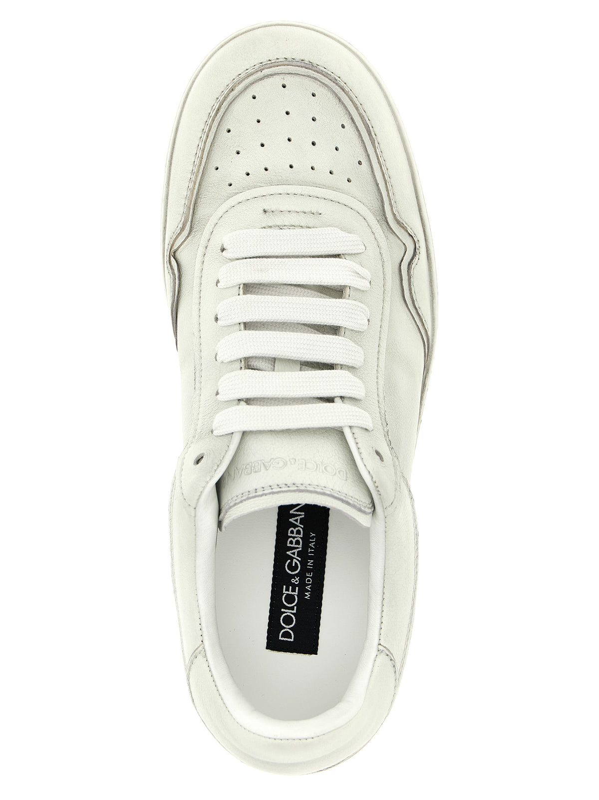 Dolce & Gabbana Zapatillas Blancas De Piel De Cordero De Corte Bajo
