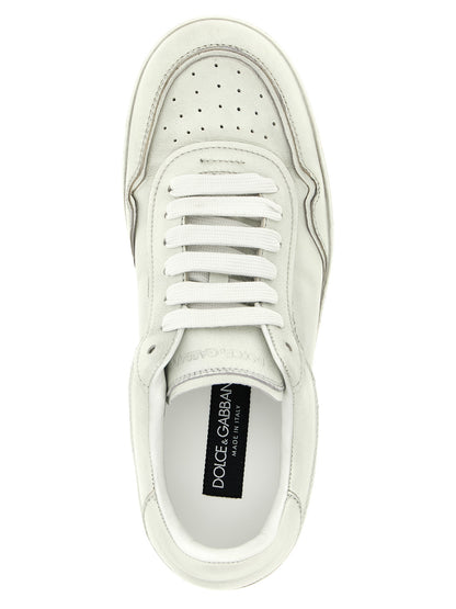 Dolce & Gabbana Zapatillas Blancas De Piel De Cordero De Corte Bajo