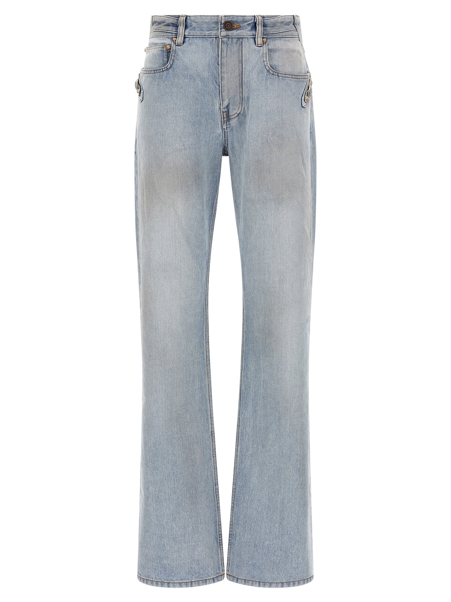 Balenciaga Jean en Coton Bleu à Jambe Droite