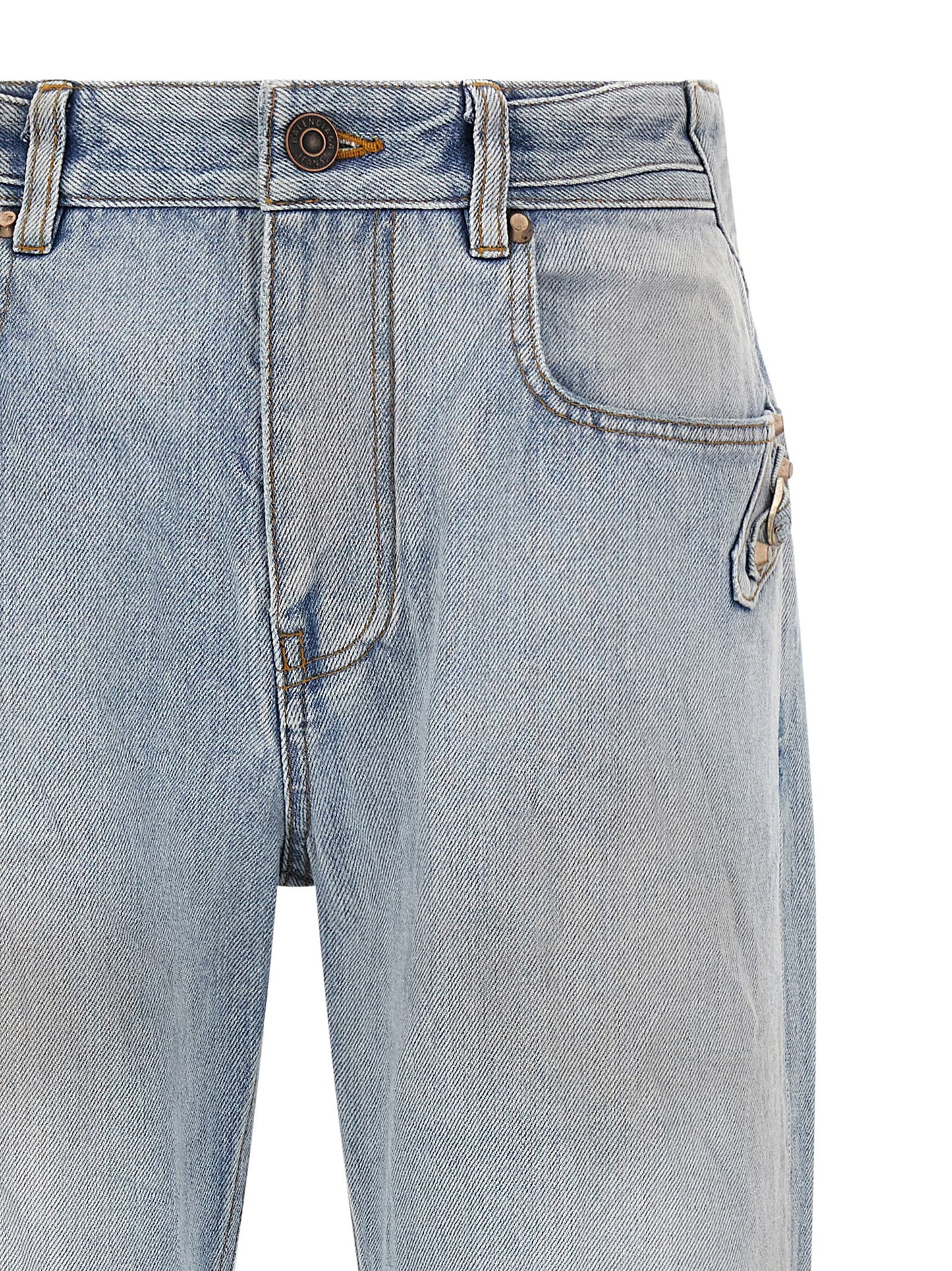 Balenciaga Jean en Coton Bleu à Jambe Droite
