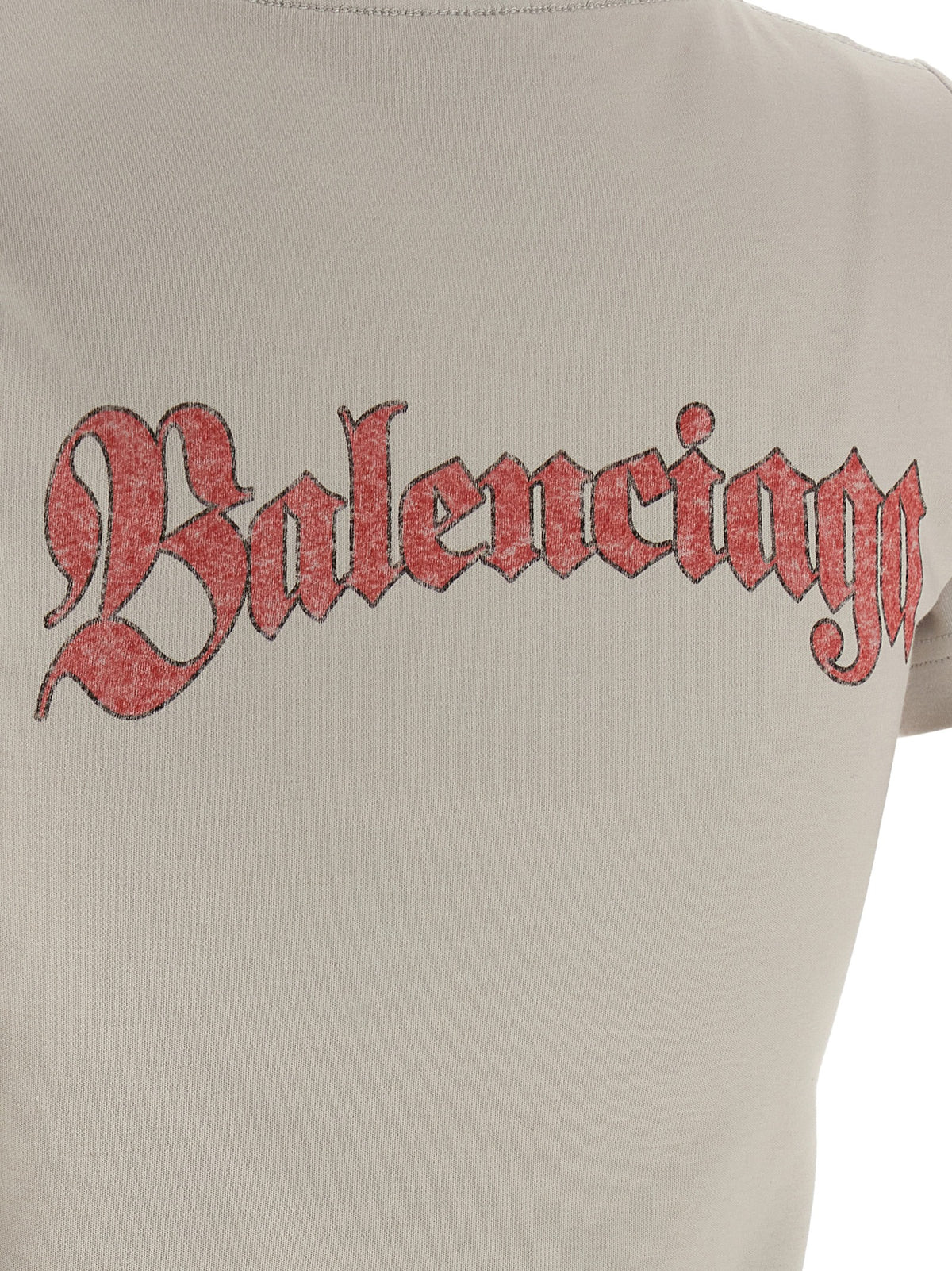 T-shirt en Coton Gris Avec Logo Balenciaga