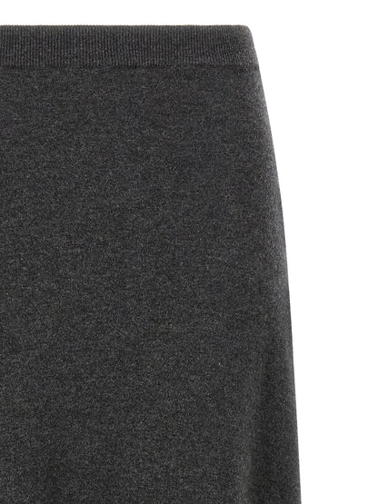 Falda Minicorta De Punto En Lana Gris Balenciaga Modelo