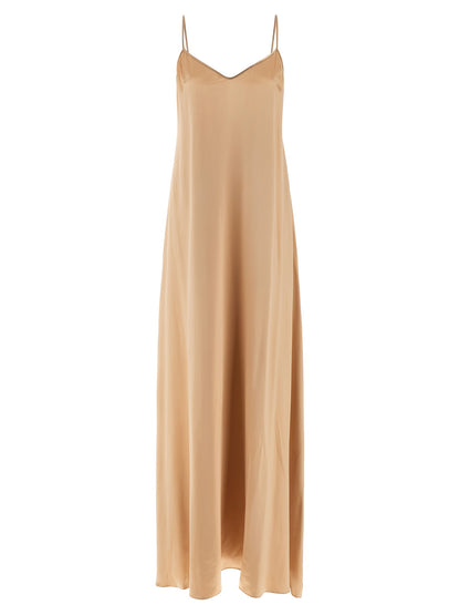 Vestido largo de viscosa beige Ferragamo