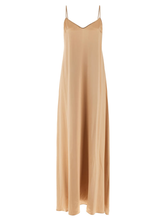 Vestido largo de viscosa beige Ferragamo