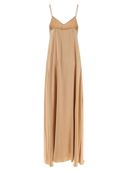 Vestido largo de viscosa beige Ferragamo