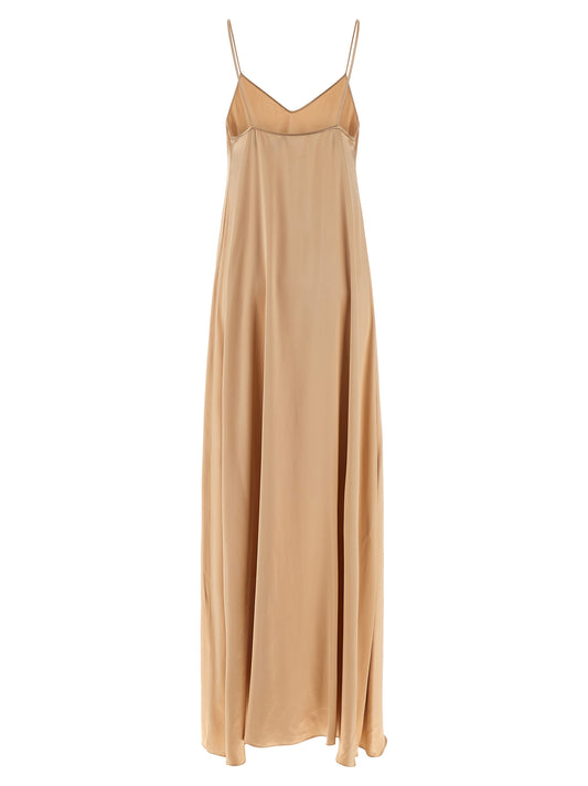 Vestido largo de viscosa beige Ferragamo