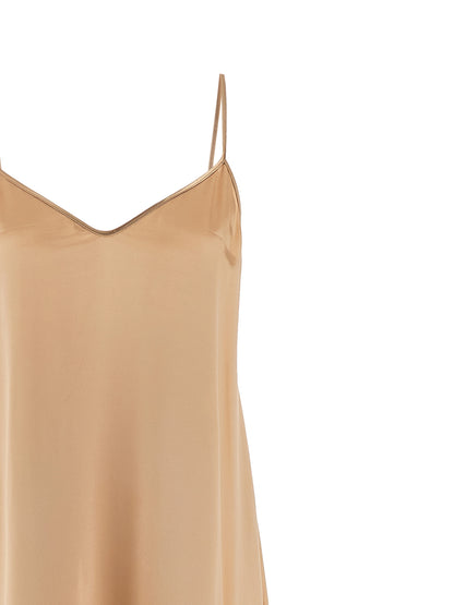 Vestido largo de viscosa beige Ferragamo
