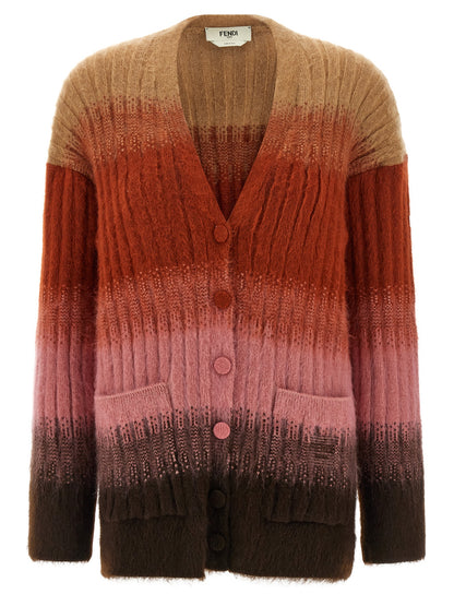 Cardigan en laine multicolore Fendi