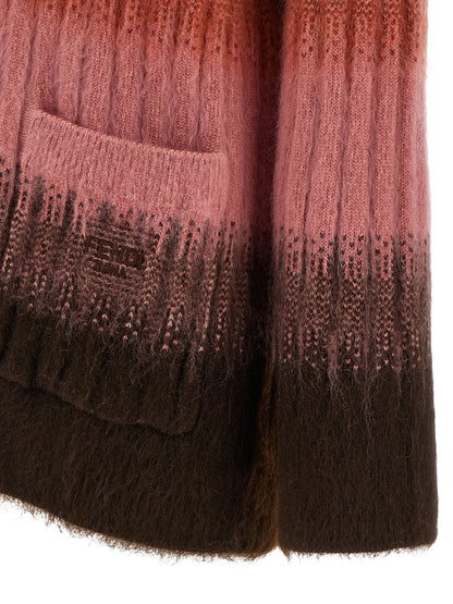 Cardigan en laine multicolore Fendi