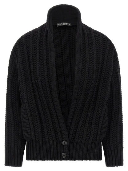 Cardigan Dolce & Gabbana en laine vierge noire