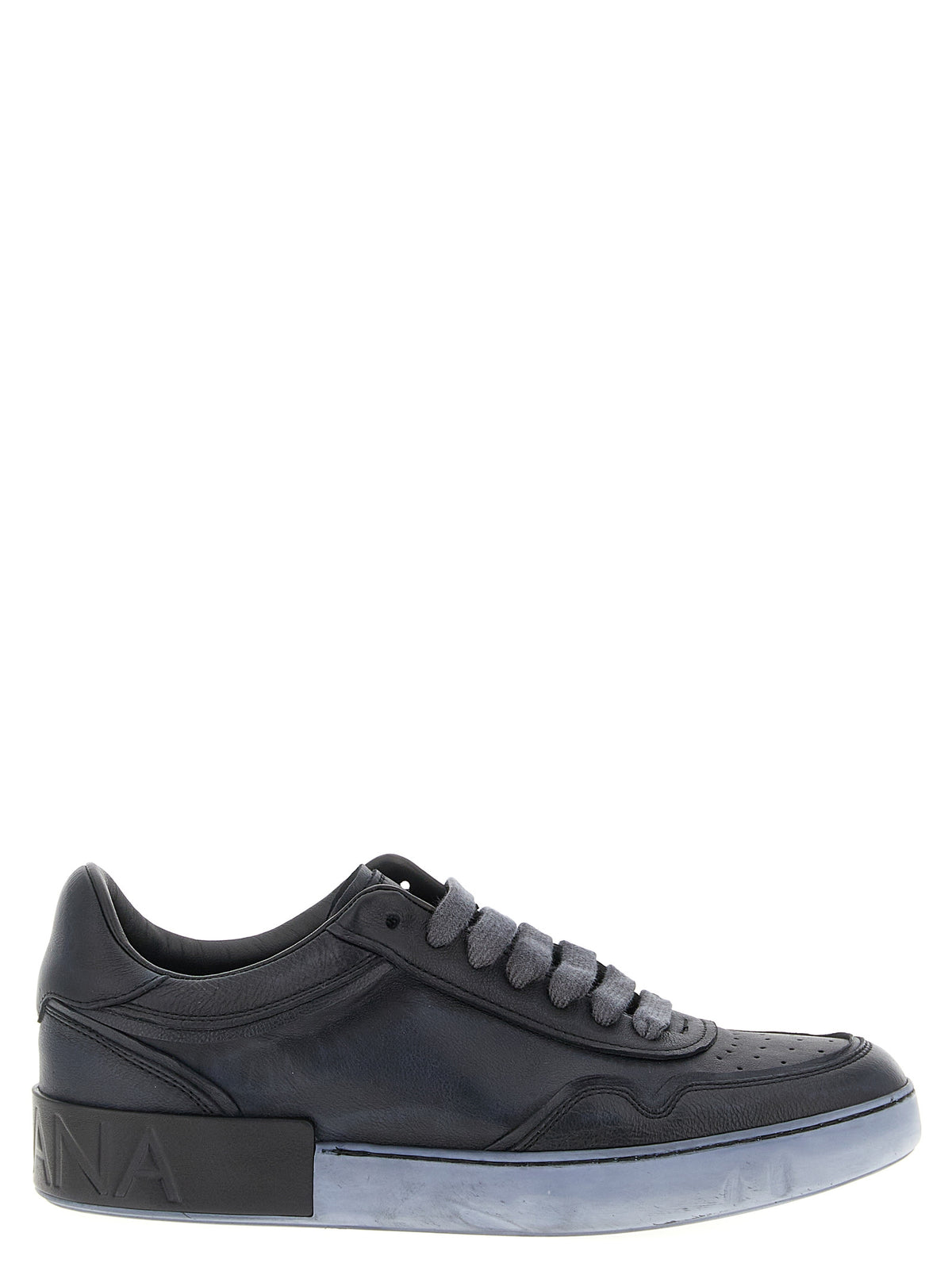 Dolce & Gabbana Baskets basses en cuir d'agneau noir