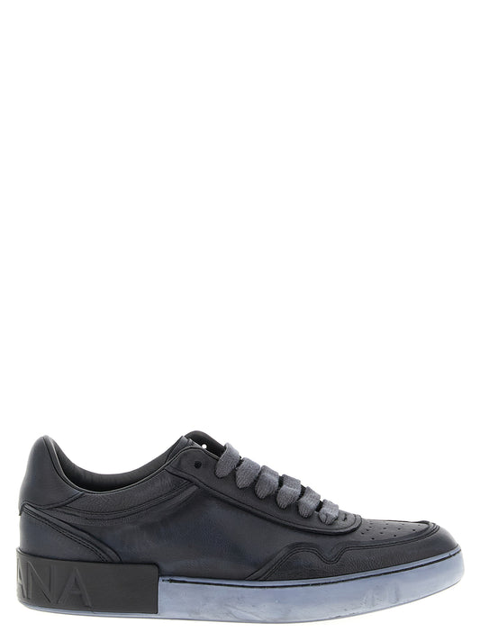 Dolce & Gabbana Black Low-Top Lambskin Sneakers