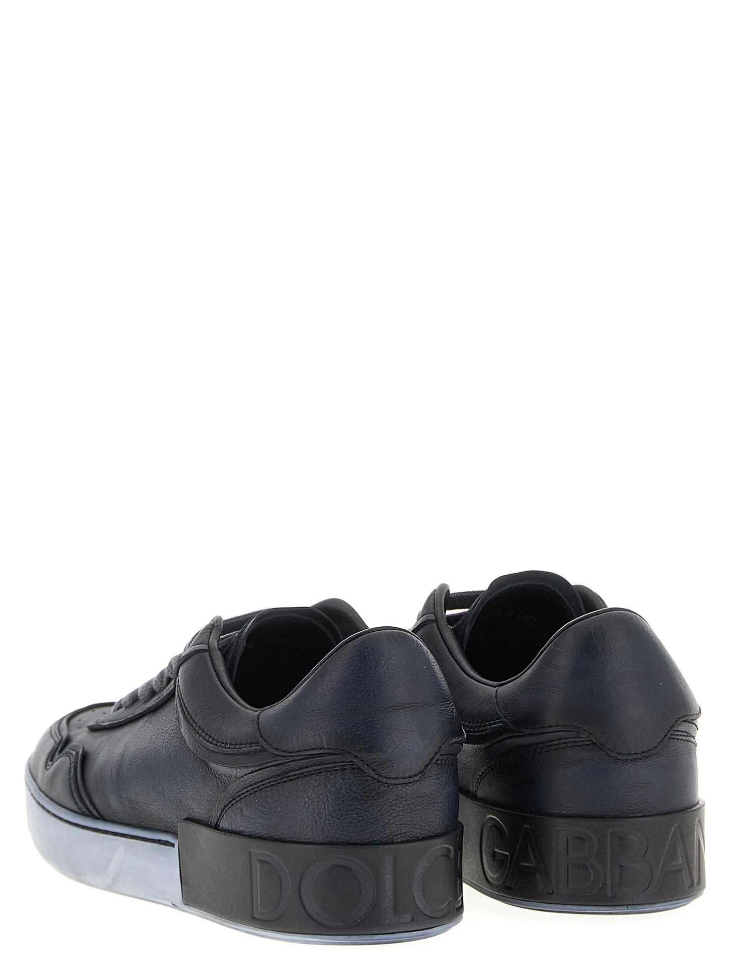 Dolce & Gabbana Baskets basses en cuir d'agneau noir
